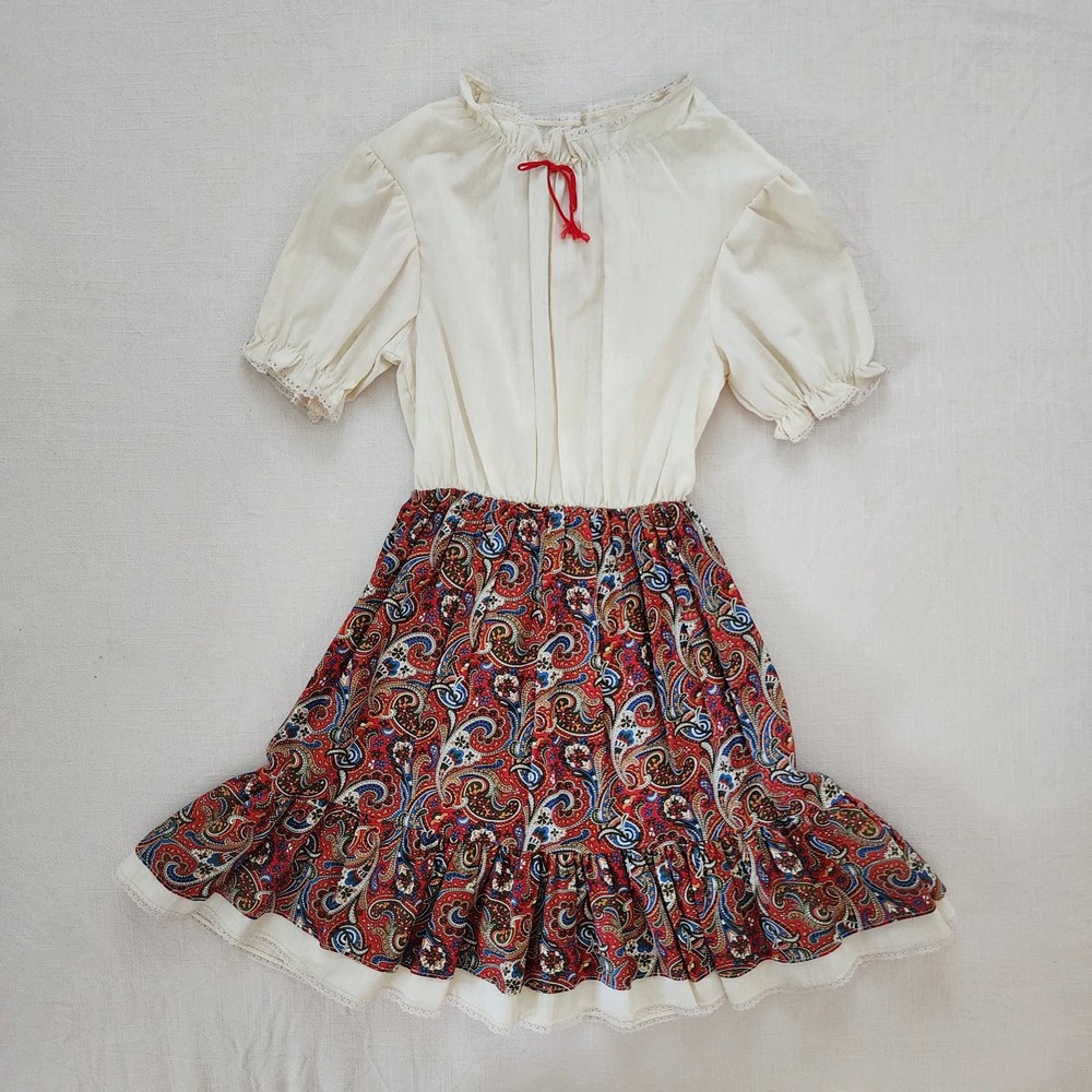 Vintage Paisley Floral Dress kids 8